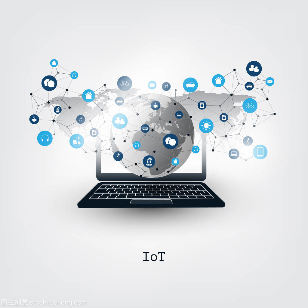 物聯網、云計算與圖標-數字網絡連接技術 互聯網時代的設計概念